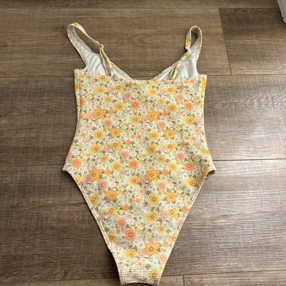 Billabong Yellow Floral One-Piece Swimsuit - Picture 2 of 2